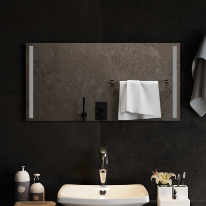 vidaXL LED Bathroom Mirror Transparent 80 x 40 cm Tempered Glass