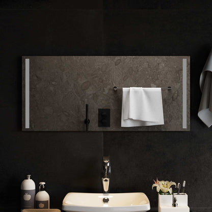 vidaXL LED Bathroom Mirror Transparent 90 x 40 cm Tempered Glass