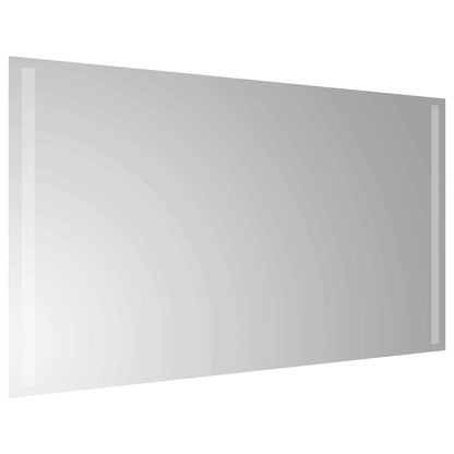 vidaXL LED Bathroom Mirror Transparent 90 x 50 cm Tempered Glass