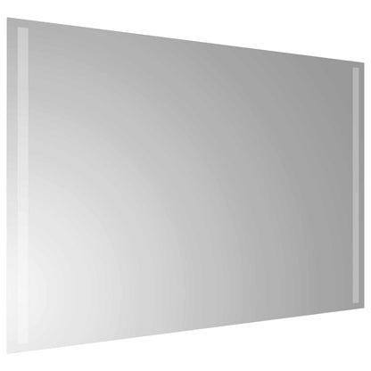 vidaXL LED Bathroom Mirror Transparent 90 x 60 cm Tempered Glass