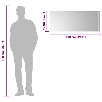 vidaXL LED Bathroom Mirror Transparent 100 x 40 cm Tempered Glass