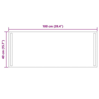 vidaXL LED Bathroom Mirror Transparent 100 x 40 cm Tempered Glass
