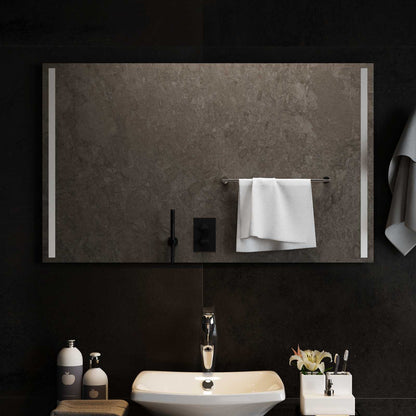 vidaXL LED Bathroom Mirror Transparent 100 x 60 cm Tempered Glass