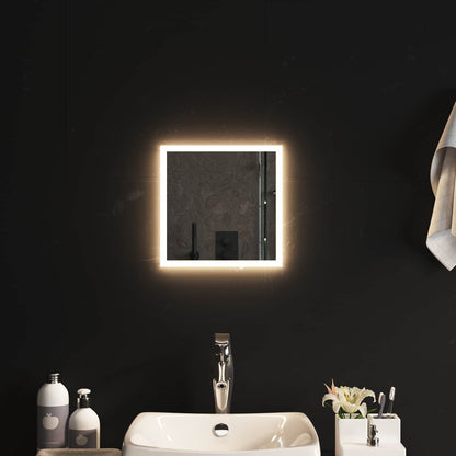 vidaXL LED Bathroom Mirror Transparent 30 x 30 cm Tempered Glass