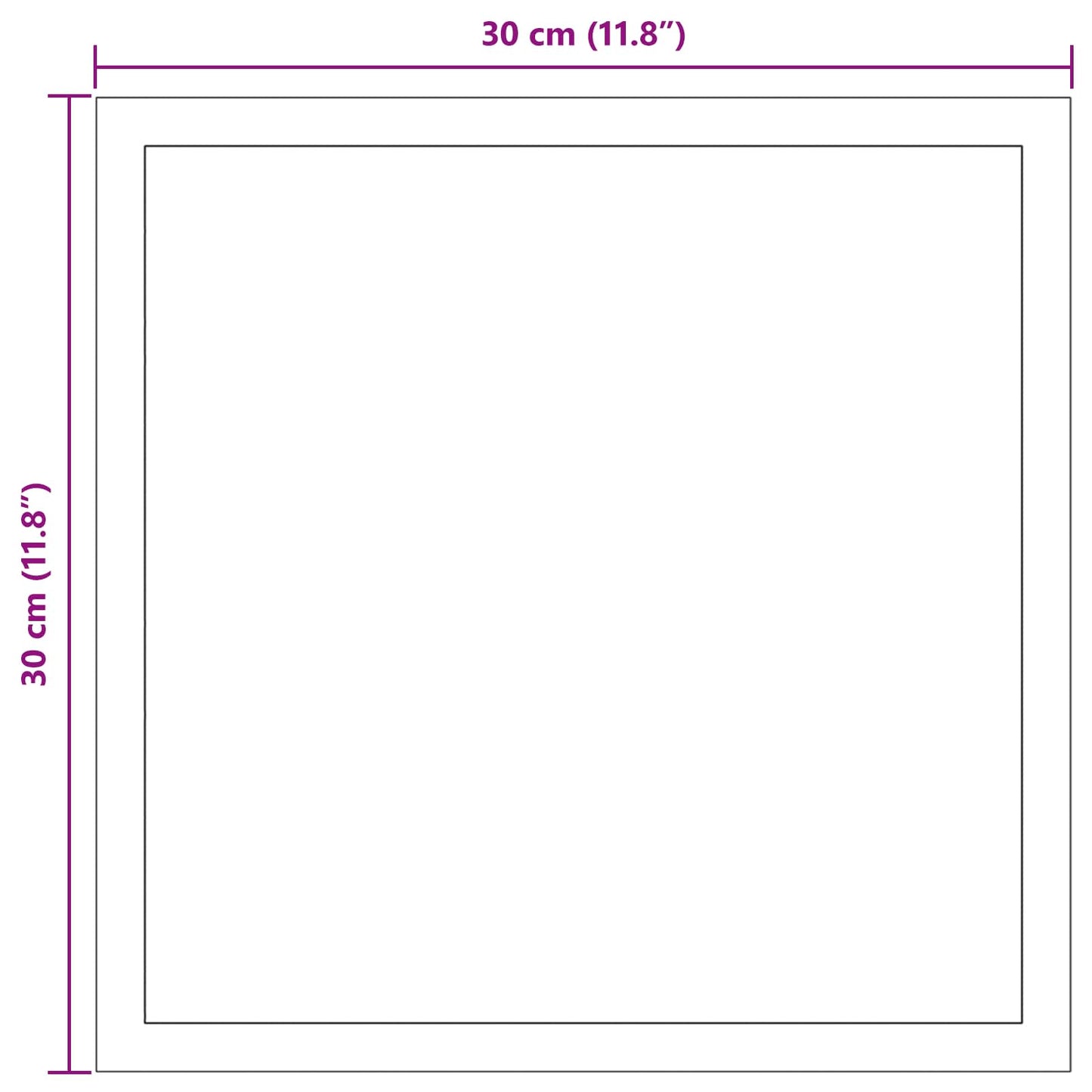 vidaXL LED Bathroom Mirror Transparent 30 x 30 cm Tempered Glass