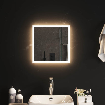 vidaXL LED Bathroom Mirror Transparent 40 x 40 cm Tempered Glass