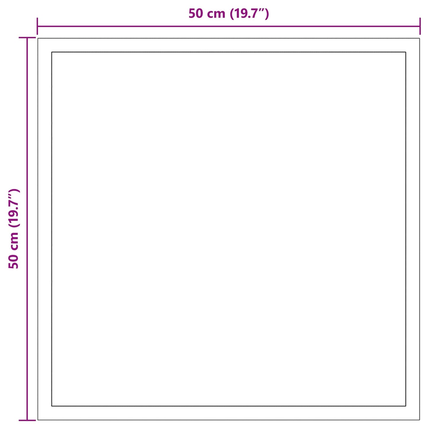 vidaXL LED Bathroom Mirror Transparent 50 x 50 cm Tempered Glass