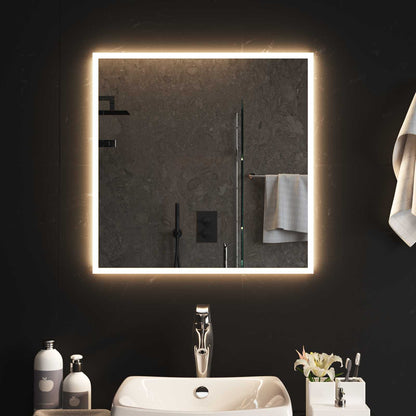 vidaXL LED Bathroom Mirror Transparent 60 x 60 cm Tempered Glass