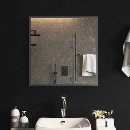 vidaXL LED Bathroom Mirror Transparent 60 x 60 cm Tempered Glass