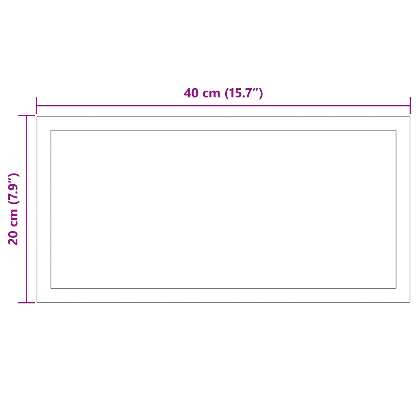 vidaXL LED Bathroom Mirror Transparent 40 x 20 cm Tempered Glass