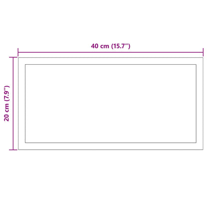 vidaXL LED Bathroom Mirror Transparent 40 x 20 cm Tempered Glass