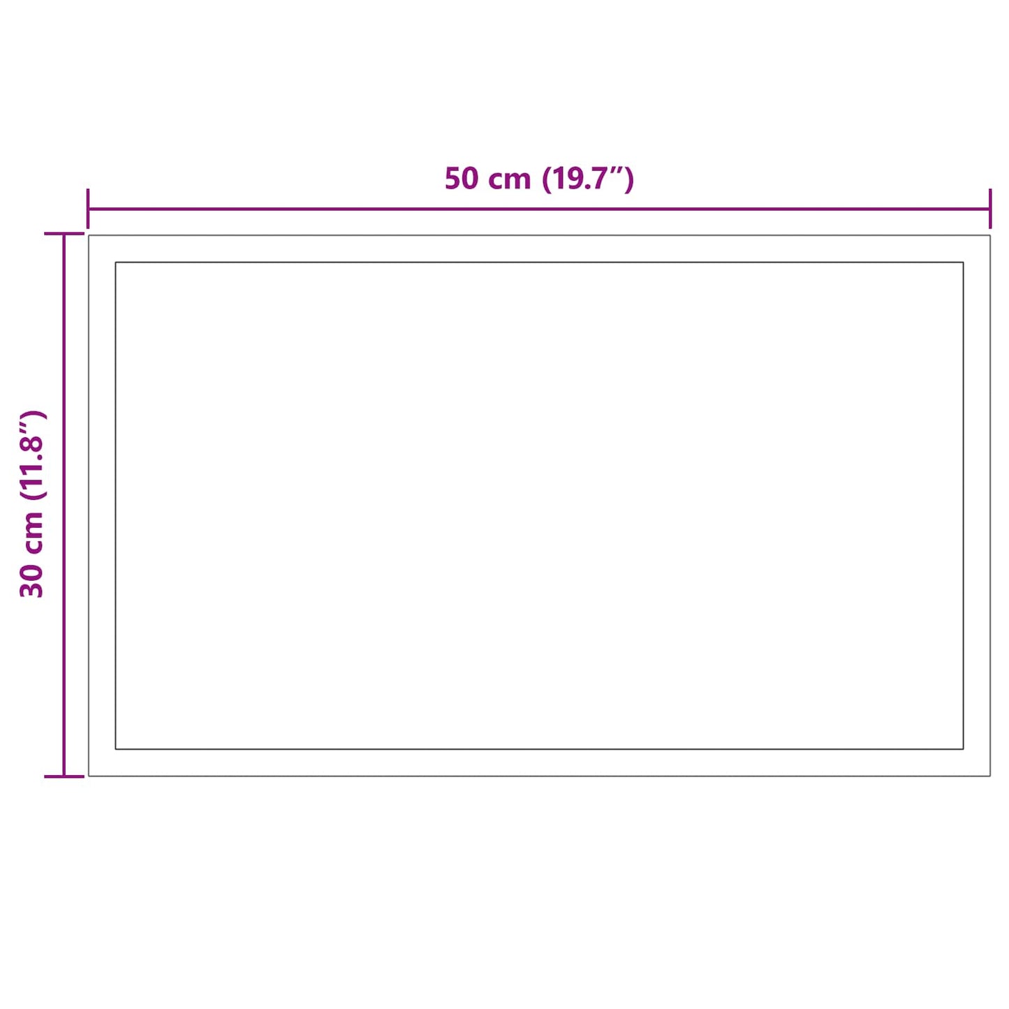 vidaXL LED Bathroom Mirror Transparent 50 x 30 cm Tempered Glass