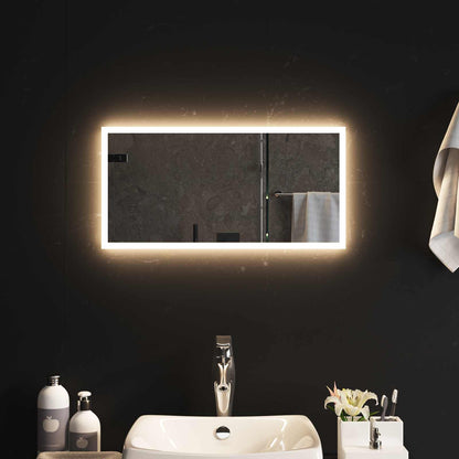 vidaXL LED Bathroom Mirror Transparent 60 x 30 cm Tempered Glass