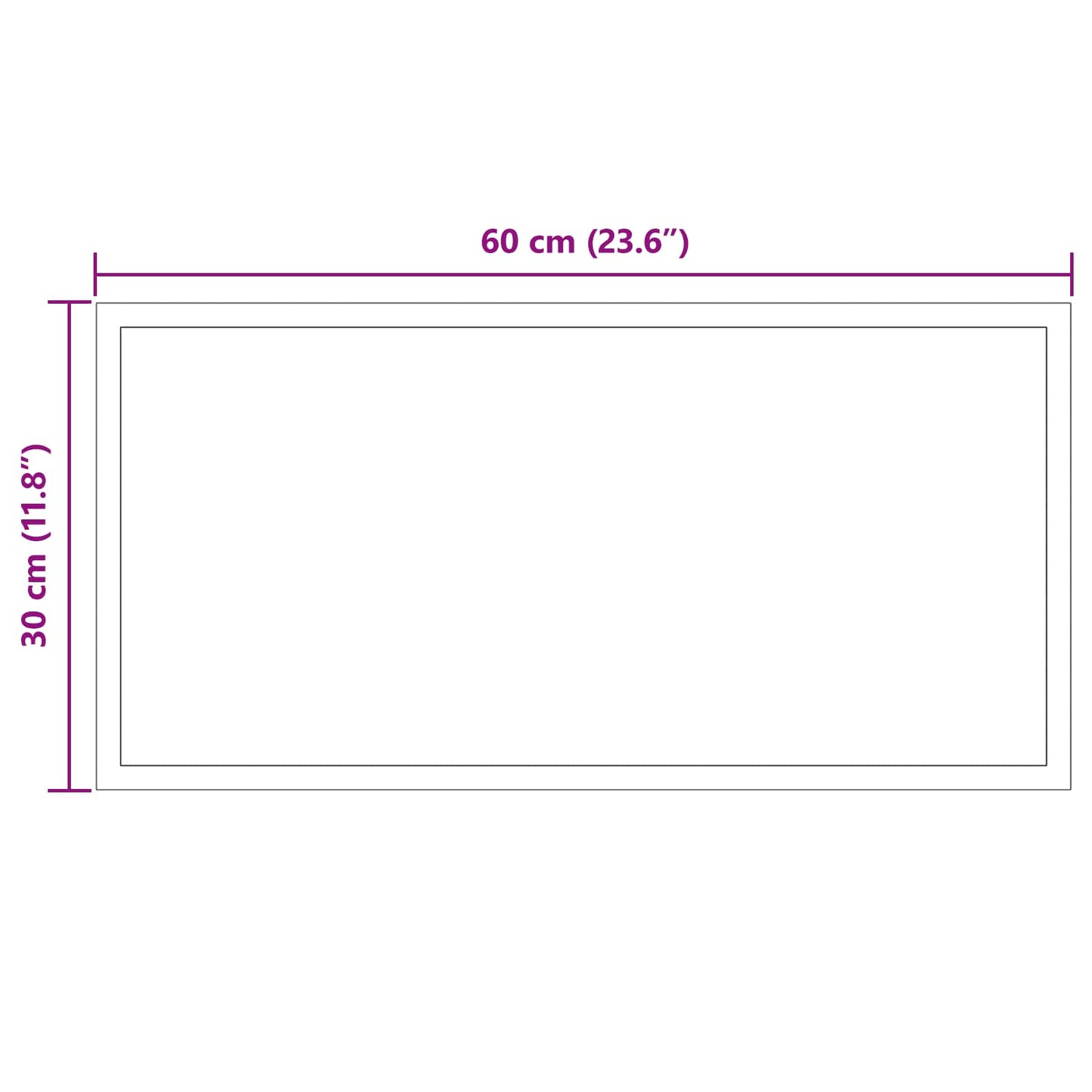 vidaXL LED Bathroom Mirror Transparent 60 x 30 cm Tempered Glass