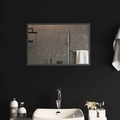 vidaXL LED Bathroom Mirror Transparent 60 x 40 cm Tempered Glass