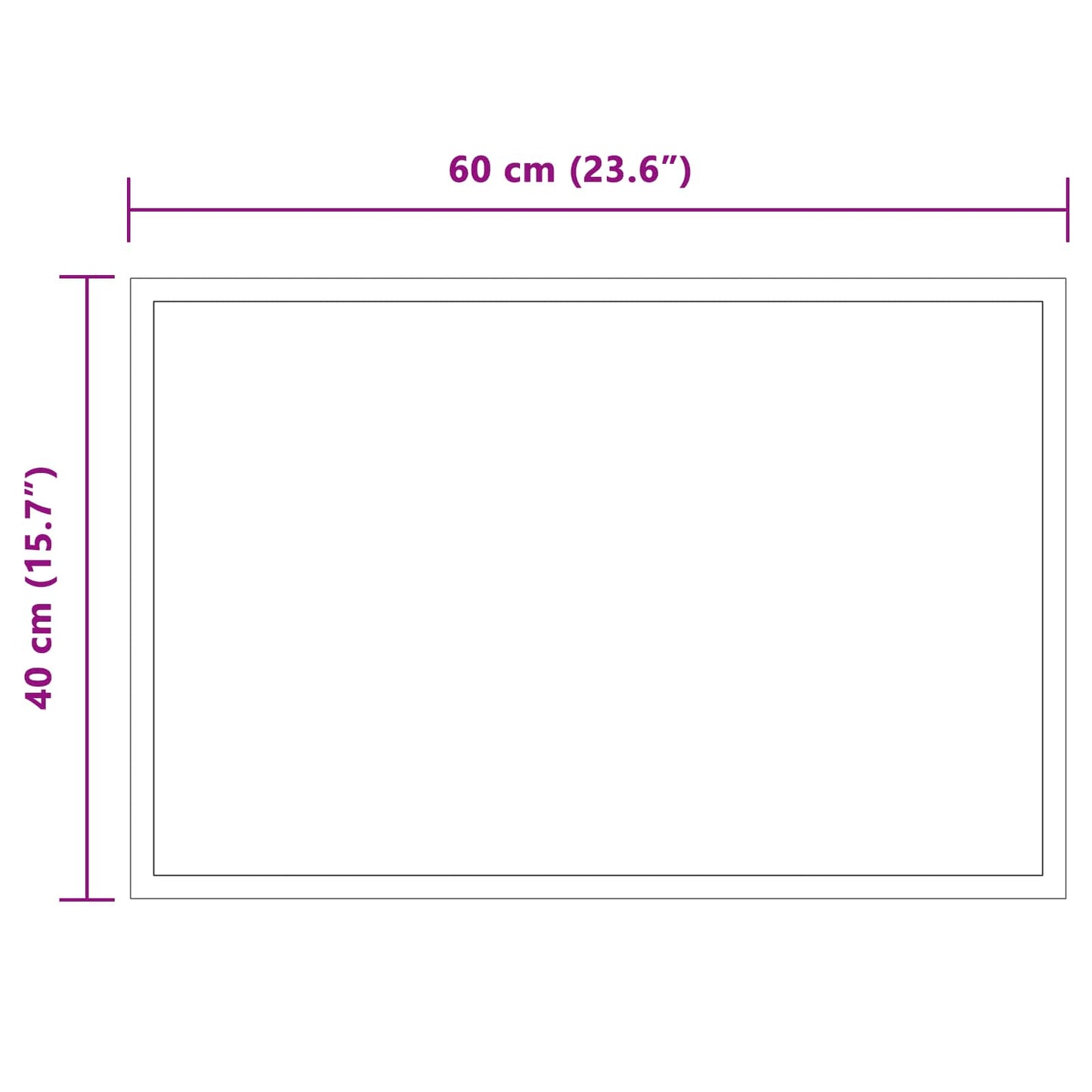 vidaXL LED Bathroom Mirror Transparent 60 x 40 cm Tempered Glass