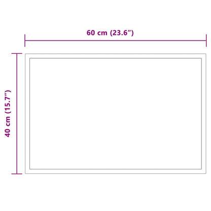 vidaXL LED Bathroom Mirror Transparent 60 x 40 cm Tempered Glass