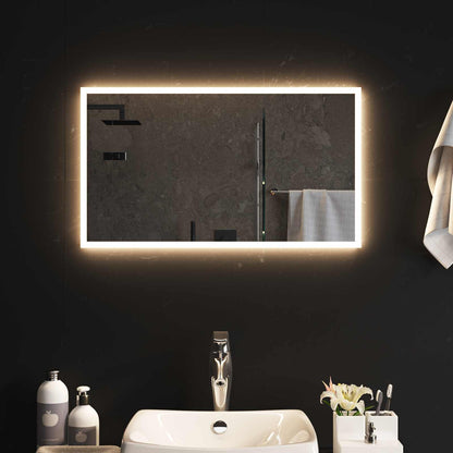 vidaXL LED Bathroom Mirror Transparent 70 x 40 cm Tempered Glass