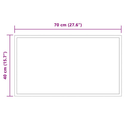 vidaXL LED Bathroom Mirror Transparent 70 x 40 cm Tempered Glass