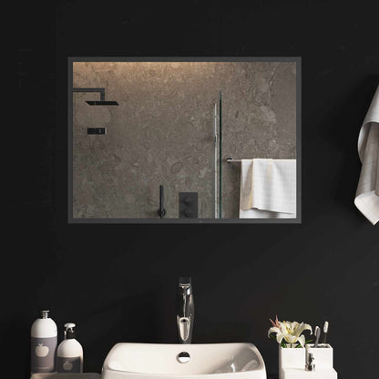 vidaXL LED Bathroom Mirror Transparent 70 x 50 cm Tempered Glass