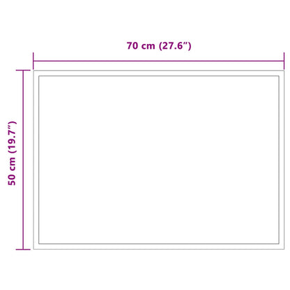 vidaXL LED Bathroom Mirror Transparent 70 x 50 cm Tempered Glass