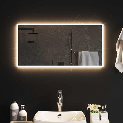 vidaXL LED Bathroom Mirror Transparent 80 x 40 cm Tempered Glass