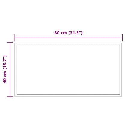 vidaXL LED Bathroom Mirror Transparent 80 x 40 cm Tempered Glass