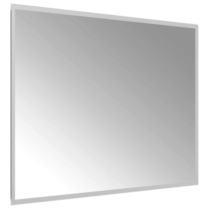 vidaXL LED Bathroom Mirror Transparent 80 x 60 cm Tempered Glass
