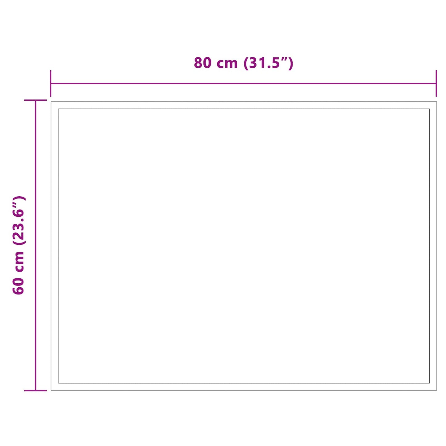 vidaXL LED Bathroom Mirror Transparent 80 x 60 cm Tempered Glass