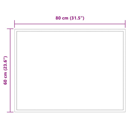 vidaXL LED Bathroom Mirror Transparent 80 x 60 cm Tempered Glass