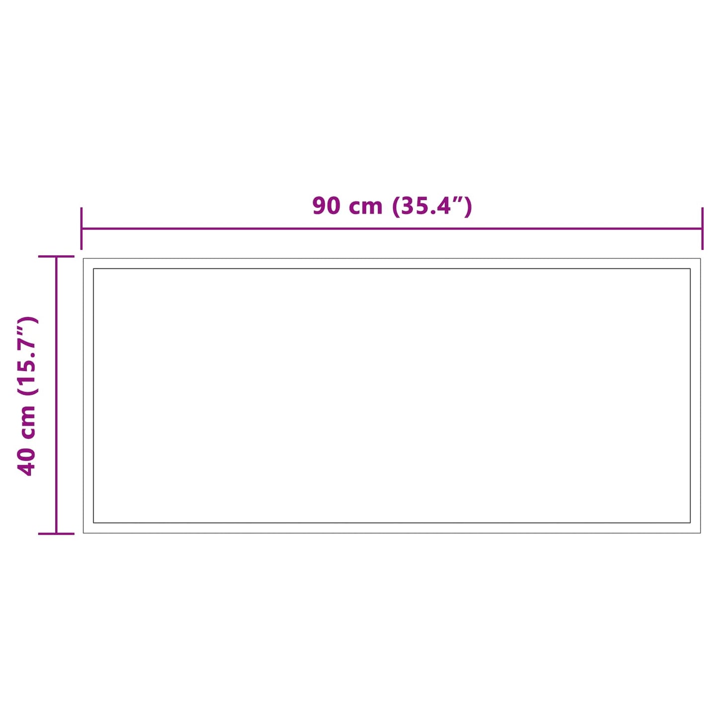 vidaXL LED Bathroom Mirror Transparent 90 x 40 cm Tempered Glass