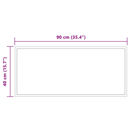 vidaXL LED Bathroom Mirror Transparent 90 x 40 cm Tempered Glass