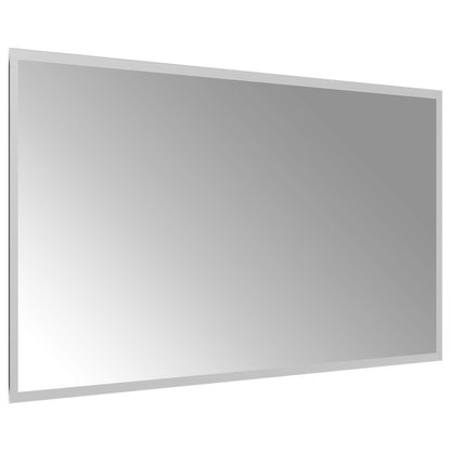 vidaXL LED Bathroom Mirror Transparent 90 x 50 cm Tempered Glass