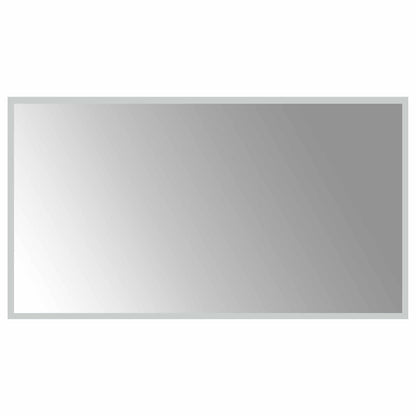 vidaXL LED Bathroom Mirror Transparent 90 x 50 cm Tempered Glass