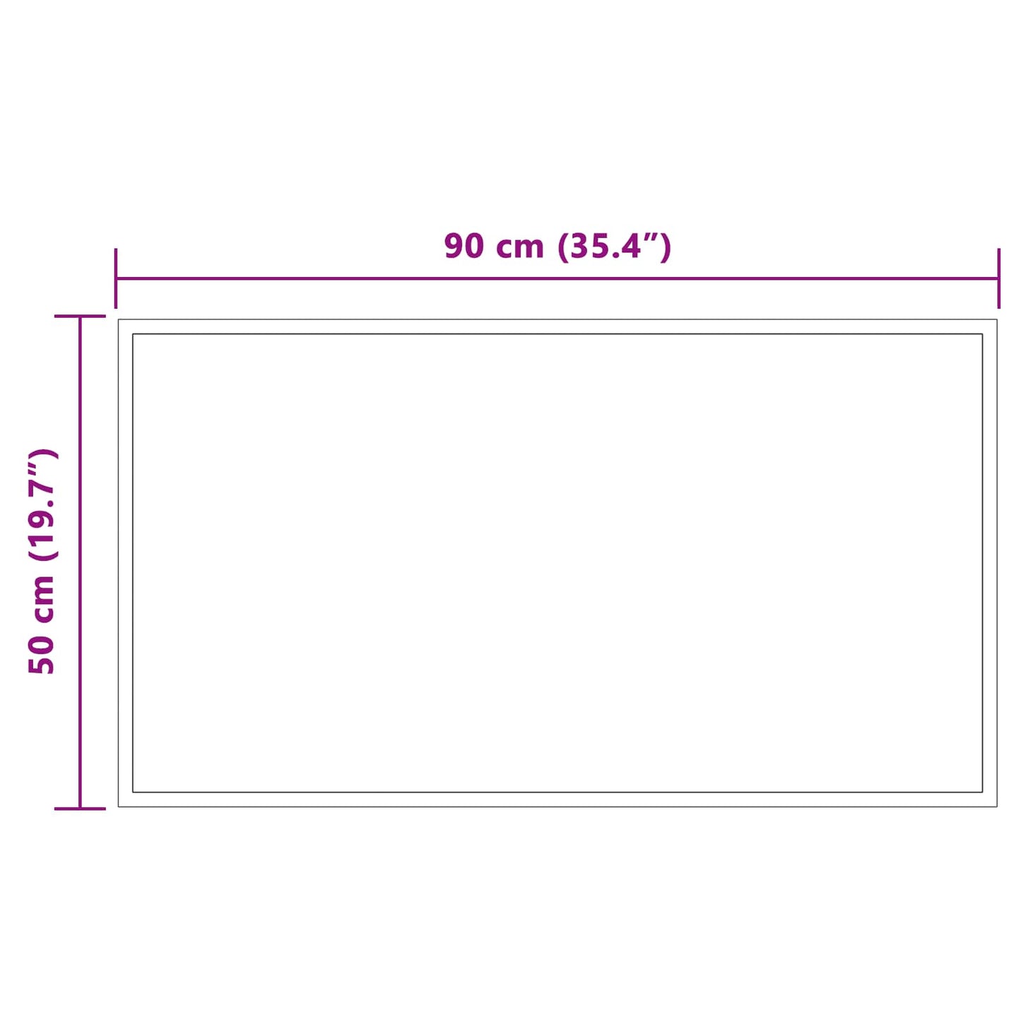 vidaXL LED Bathroom Mirror Transparent 90 x 50 cm Tempered Glass