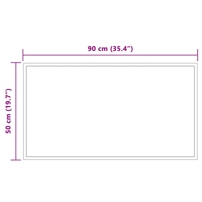 vidaXL LED Bathroom Mirror Transparent 90 x 50 cm Tempered Glass