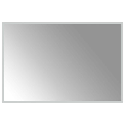 vidaXL LED Bathroom Mirror Transparent 90 x 60 cm Tempered Glass