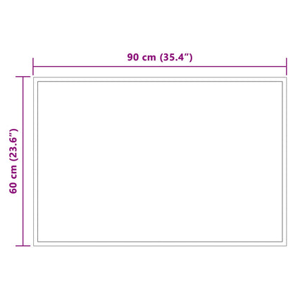 vidaXL LED Bathroom Mirror Transparent 90 x 60 cm Tempered Glass