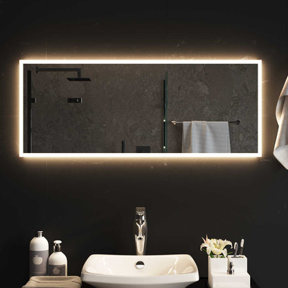 vidaXL LED Bathroom Mirror Transparent 100 x 40 cm Tempered Glass