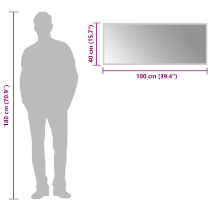 vidaXL LED Bathroom Mirror Transparent 100 x 40 cm Tempered Glass