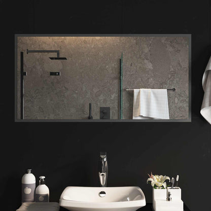 vidaXL LED Bathroom Mirror Transparent 100 x 50 cm Tempered Glass