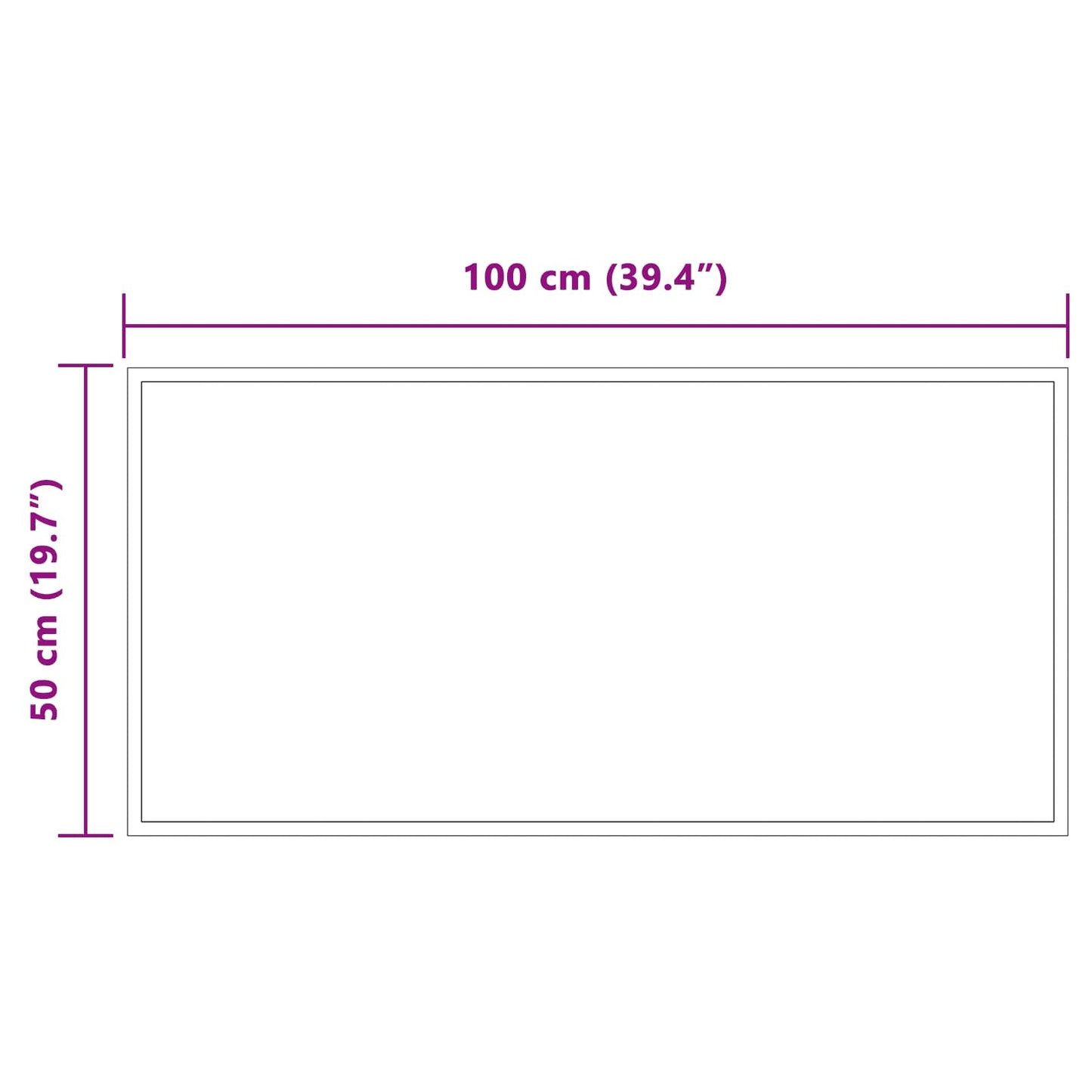 vidaXL LED Bathroom Mirror Transparent 100 x 50 cm Tempered Glass