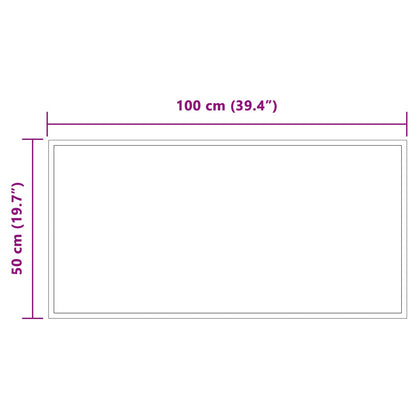 vidaXL LED Bathroom Mirror Transparent 100 x 50 cm Tempered Glass