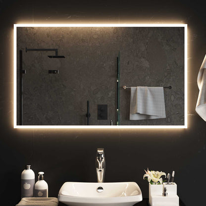 vidaXL LED Bathroom Mirror Transparent 100 x 60 cm Tempered Glass