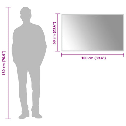 vidaXL LED Bathroom Mirror Transparent 100 x 60 cm Tempered Glass