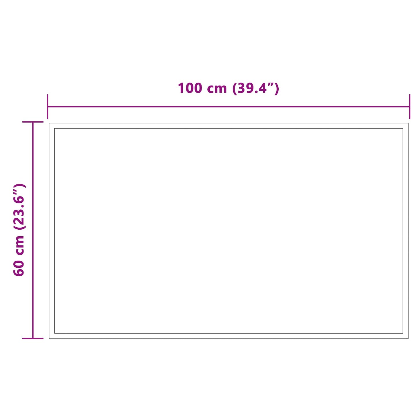 vidaXL LED Bathroom Mirror Transparent 100 x 60 cm Tempered Glass