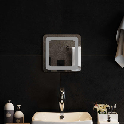 vidaXL LED Bathroom Mirror Transparent 30 x 30 cm Tempered Glass