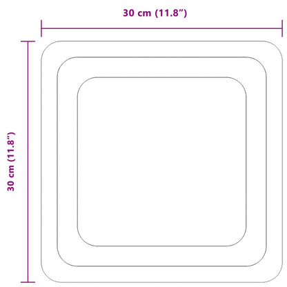 vidaXL LED Bathroom Mirror Transparent 30 x 30 cm Tempered Glass