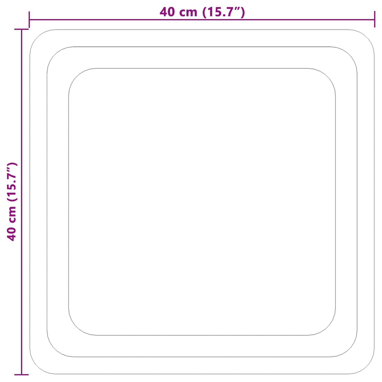 vidaXL LED Bathroom Mirror Transparent 40 x 40 cm Tempered Glass