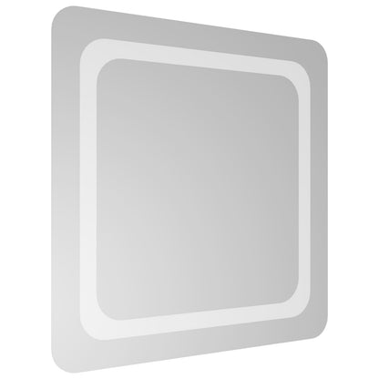 vidaXL LED Bathroom Mirror Transparent 50 x 50 cm Tempered Glass